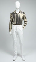 Textured Stripe Knit Shirt | Beige