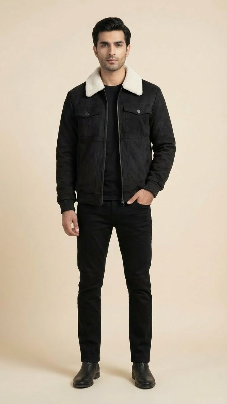 Sherpa Corduroy Jacket | Black