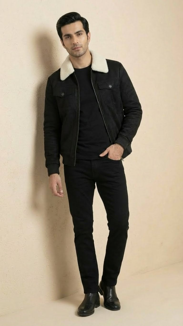 Sherpa Corduroy Jacket | Black