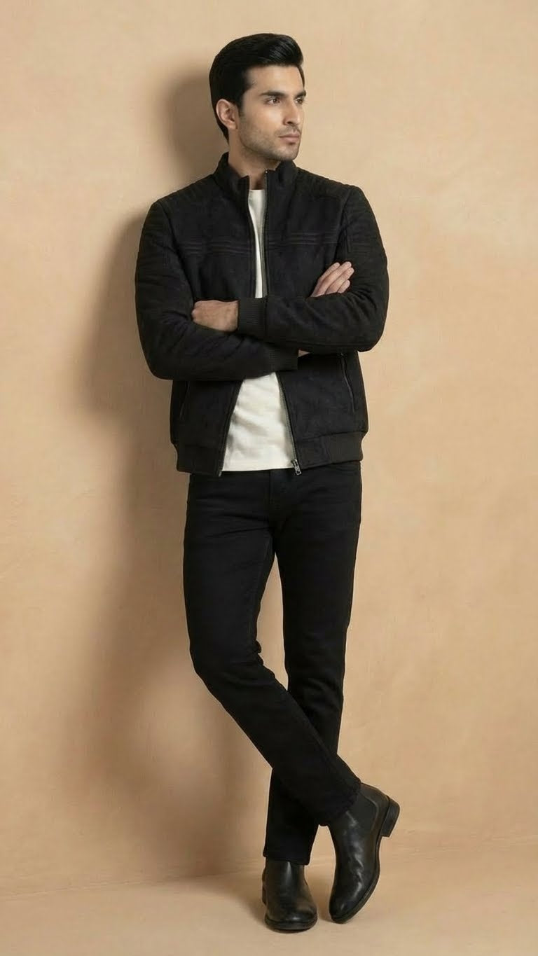 Matte Micro-Suede Jacket | Black