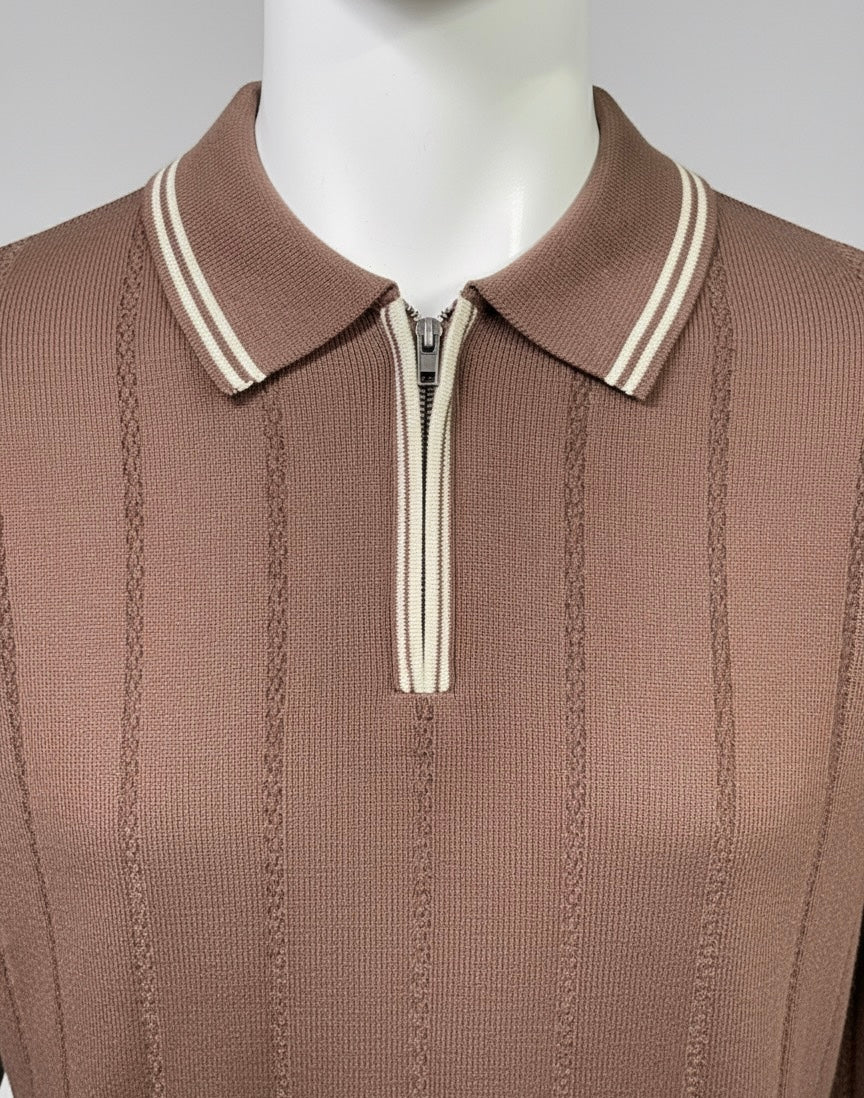 The Riviera Knit Polo Sweater | Brown