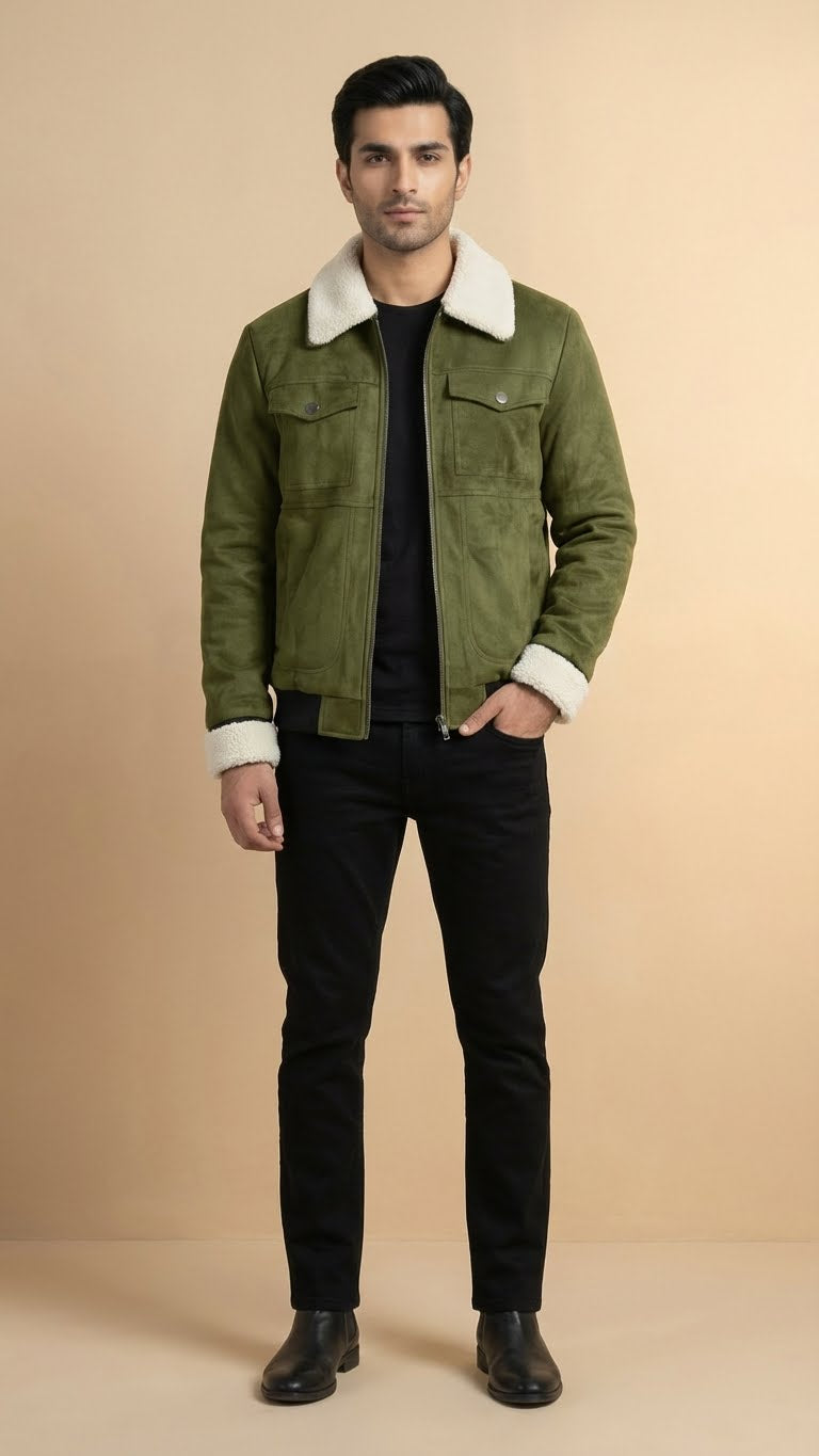 Sherpa Corduroy Jacket | Green