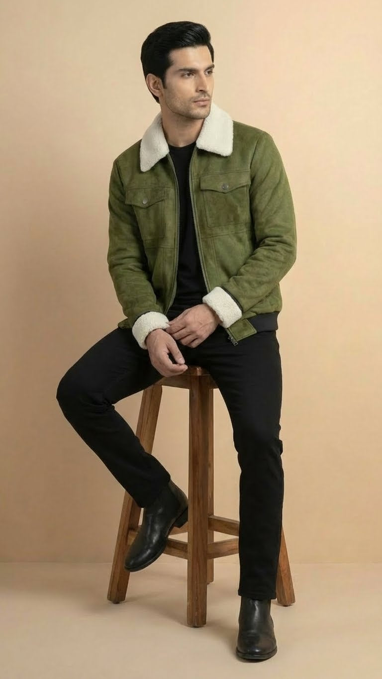 Sherpa Corduroy Jacket | Green